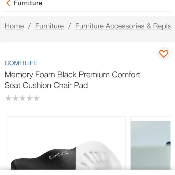 Memory foam black premium comfort chair cushion NWOT.  New condition - Picture 9 of 9